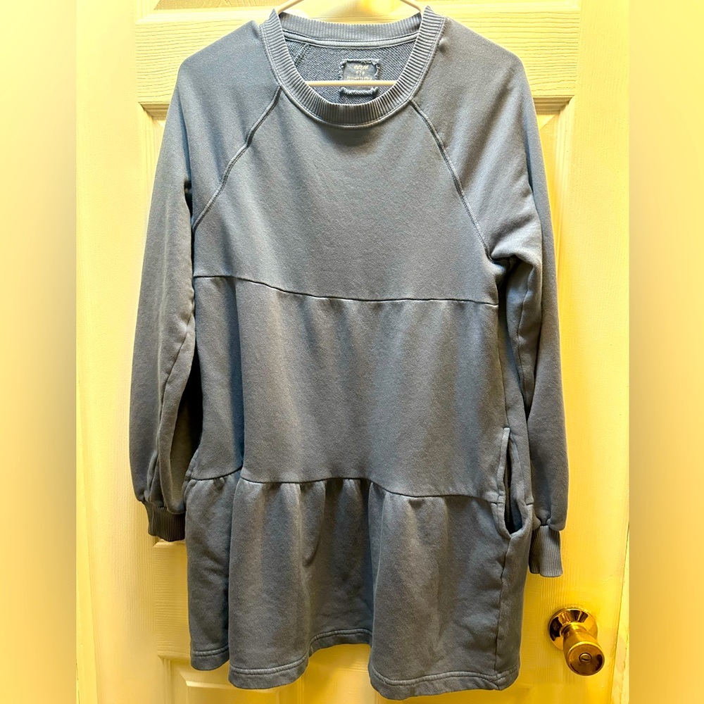 Distressed Blue Aerie Sweatshirt Dress Size Small